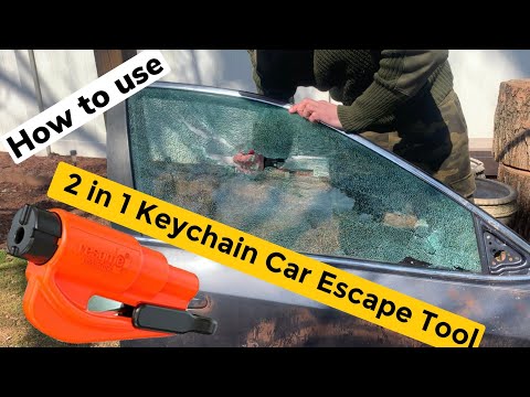 How to use the 2-in-1 Car Escape Tool - glass breaker &amp; seatbelt cutter ( Resqme , etc...) WOW!!